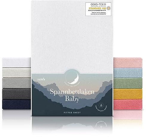 Laleni Jersey Spannbettlaken 40x90 cm Babybett 2er Set - Oeko-TEX zertifiziertes Kinderwagen Spannbettlaken - Stubenwagen Bezug 100% Baumwolle - Spannbettlaken Kinderwagen - Baby Bettwäsche in Weiß