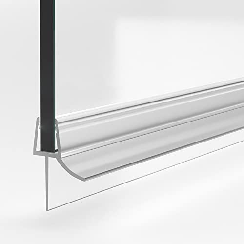 Duschdichtung für Glastüren 70cm transparent I Duschtürdichtung 6mm 7mm 8mm Glas Bodendichtung I Wasserabweisprofil Duschwand gerade I Duschkabinen Dichtungen I Abdichtung Dusche 12mm Dichtlippe