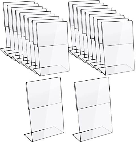 CCCYMM Acryl-Schilderhalter, transparenter Bilderrahmen, Foto-Schilder, abgeschrägte Rückseite, für Büro, Schreibtisch, Restaurant, 10,2 x 15,2 cm (vertikal)