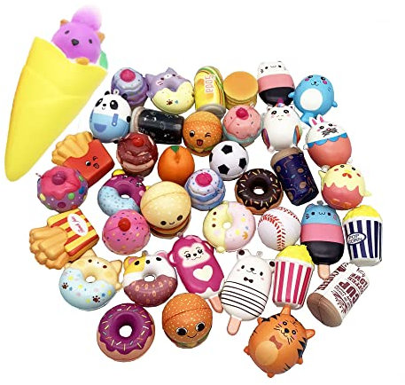 30 Random Squishy Antiestrés Kawaii Oscuisci Pequeño Exprimir Juguete Exquisito Estrés Relief Anti Originales Animales 30 Surtido Slow Rising Gadgets ball