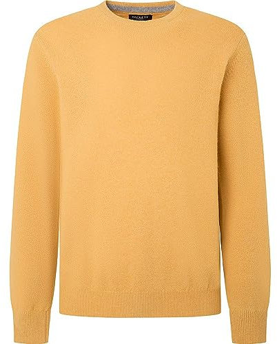 Hackett London Herren Merino Cash Mix Crew Pullover, Gelb (Senf), XL