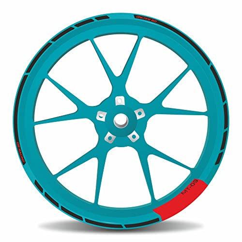 Felgenrand Aufkleber adesivo per cerchioni Rosso Nero Compatibile per Yamaha MT-09 Cyan Storm X710121VA