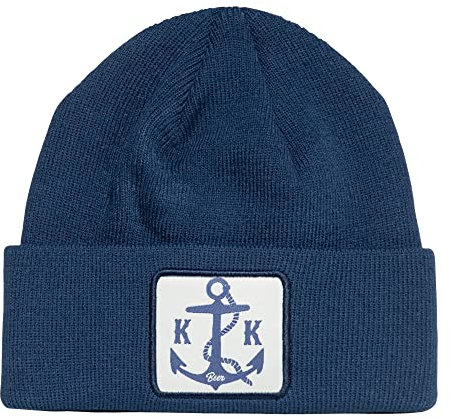 King Kerosin Herren Strickmütze Herbstmode Frontstickerei Aufschlagmütze Wintermütze Stretch Warm Kk Beer