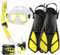 Erwachsene Schnorchelset Mit Maske Und Flossen - Anti-Leak Scuba Gear Mit Verstellbaren Flossen, Tauchmaske Und Full Dry Top Schnorchel