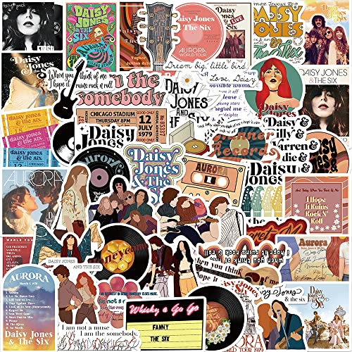 50 Stück Daisy Jones & The Six für Koffer, Skateboard, Laptop, Computer, Wasserflaschen, Auto, Teenager, Jungen, Mädchen Aufkleber