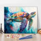 TISHIRON Peinture par numéros Tortue de mer Adulte Peinture par numéros Kits sur toile Animaux Huile Peinture à la Main avec Pinceaux Kits Adultes Artisanat pour la Maison 40x50cm(Framless)