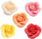 Günthart 48 Stück Marzipan Rosen klein, Größe 57 x 18 mm, rot, rosa, gelb, weiss, orange für Hochzeitstorten