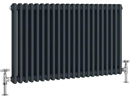 Manissa 2 Column Anthracite Traditional Radiator 600mm H x 1164mm W
