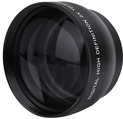 Solid Aluminum Alloy 52mm 2X HD Tele Converter Telephoto Lens, Doubles Your Zoom, Easy to Install, Waterproof, Lightweight and Portable