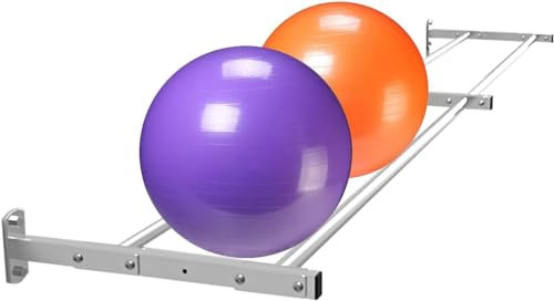 HACSYP Aufbewahrung von Gymnastikbällen, Wandhalterung for Yogabälle, Ständer for Gymnastikbälle aus Stahl, for Yogabälle, Medizinbälle, Basketball, Fußball und Trainingsmatten