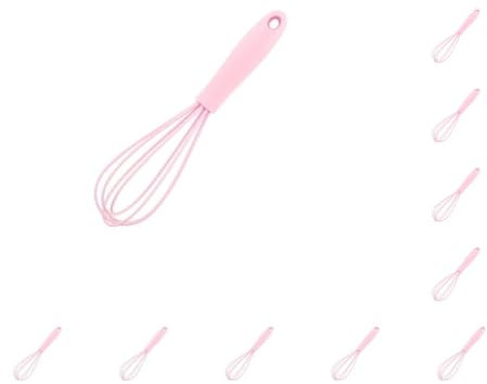Lot de 10 fouets en silicone - Ustensiles de cuisine anti-rayures - Batteur à œufs - Rose - 17 x 4 x 4 cm