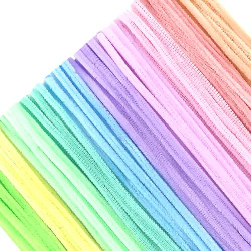 TOAOB Pfeifenreiniger Mehrfarbig zum Basteln 100 Stück Chenilledraht Pfeifenputzer Lang 30 cm X 6mm Pipe Cleaner Basteln für DIY Handwerksprojekte