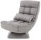 RELAX4LIFE Folding Sofa Chair, 360 Degree Swivel Lazy Floor Chair with 4-Position Adjustable Backrest and Lumbar Pillow, High Back Padded Reading Gaming Lounge Recliner for Living Room Bedroom (Grey)