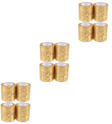 Lurrose 12rollen Goldfarbenes Netz-tüllband Für Diy-bastelprojekte Dekoratives Tüllgewebe Für Hochzeiten Und Feste Für Schleifen Und Tischdekorationen