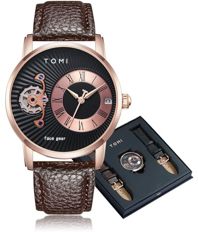 CIVO Herrenuhr Klassische Analog Lederarmband: Wasserdicht Rose Gold Armbanduhr Männer Quarz Datum Ersatzband