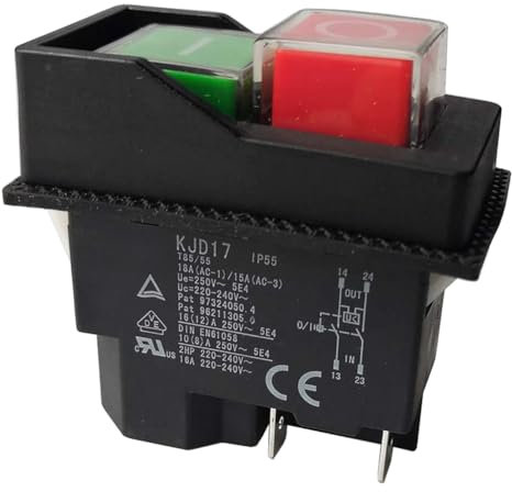 Lobamop Interruptores electromagnéticos para herramientas de jardín KJD17 220V 4 - Terminales