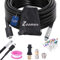Zoomers Kit di Sonda Sturatubi per Idropulitrice: Tubo Idropulitrice Sonda Sturatubi 15m 200bar 60°C,Adattatore per K2-K7 Kärcher Pistola, 2 Ugelli G1/8 per la Pulizia delle Tubature.