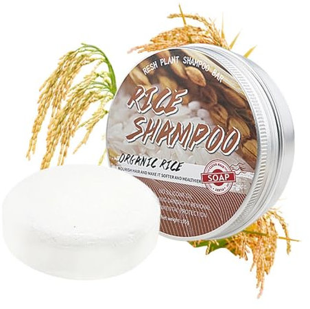 NAOLVE Rice Haar Shampoo Bar, Anti-Haarausfall Reis Shampoo Bar, Reisshampoo Bar, Reiswasser Shampoo Bar, Reiswasser-haarwachstum Seife, Fördert das Haarwachstum und verhindert Haarausfall