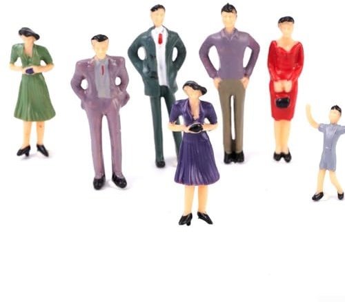 Cloudpower 50 Stück Sitzende Modelle im Maßstab 1:32 Kunststoff Realistische Figuren Sitzende Stehende Pose Menschenfigurenfür Zug-Layouts Miniatur Wunderland Modelleisenbahn