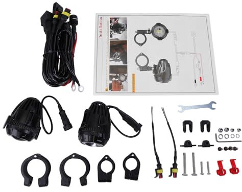 Phares LED de Moto Projecteur Avant pour Moto Quad avec Interrupteur et Support de Montage Compatible avec R1300GS, R1250GS, R1200GS, F850GS, F750GS, F850GS, 750GS, GS LC