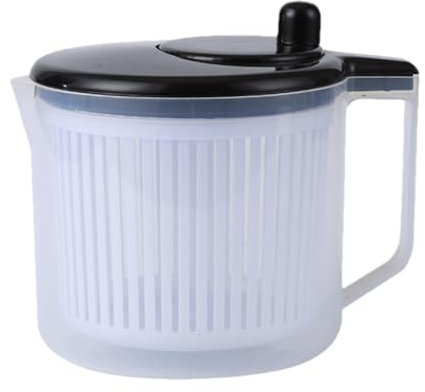 Centrifugadora de ensalada - Lavadora secadora de hojas de ensalada | Hilandero secador de frutas PP | Lavadora de verduras multifuncional con asa y escurridor, cuenco para lavar frutas, utensilios de