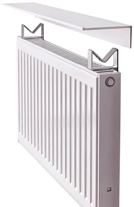AVSMGP floating radiator shelf White 40-200CM Full size Top Shelf Splicable heater covers for radiators slim radiator cover No Drilling with Easy to Fit Bracket,L 55cm/21.6in(1 section)