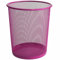 TECHZOCO Papelera Malla Metalica, Cesto basura redondo metálico, Papelera oficina, Cubo de Basura, Papelera Escritorio, Papelera Baño, 26.5 cm alto x 23.5 cm diámetro, 12 Litros, Rosa