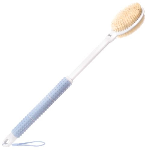 Wiseten Back Scrubber Body Shower Brush, Body Brush with 17-23.6 Long Retractable Handle, Shower Brush with Stiff and Soft Bristles, Exfoliating Back Brush for Women, Men, Elderly