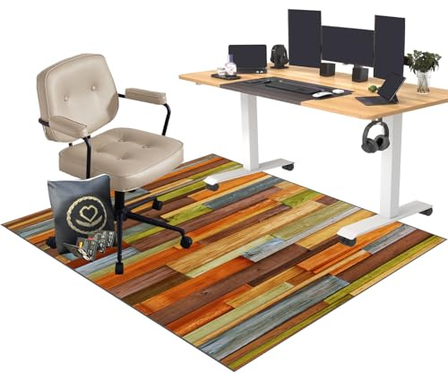 EYKWKB Unterlage Schreibtischstuhl | Gaming Teppich | Bodenschutzmatte für Teppichboden 90 x 140 cm | Gaming Bürostuhl Stuhlmatten | Schreibtischstuhl Bürostuhl Unterlage | Stuhlmatte für Harte böden