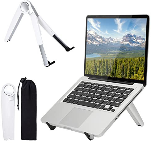 Jesustree Support Ordinateur Portable, Support PC Portable Réglable, Support Ergonomique pour Laptop Ventilé Laptop Stand Compatible avec MacBook Air Pro, PC, iPad, Notebook, Tablette, Blanc