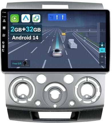 KECONSING 9 Android 14 Autoradio für Ford Ranger/Mazda BT50 2006-2011-mit Wireless Apple CarPlay|Android Auto|Mirror Link|GPS Navigation|Bluetooth 5.0|WiFi |USB|Navi|FM+Rückfahrkamera