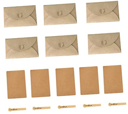 1Satz Handgemachter Kraftpapierumschlag Vintage DIY Einladungskarten mit Großen Umschlägen Großen Karten und Kleinen für Hochzeiten