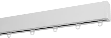 Vorhangschienen mit perfekter Welle, mit Deckenmontage, flexible und robuste Gardinenschiene für Fenster und Türen, dekorative Gardinenschienen, weiß, 200 cm