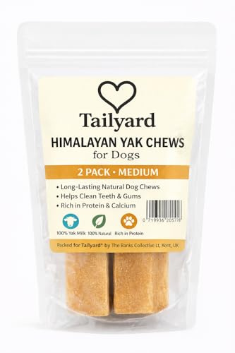 Himalayan Yak Cheese Dog Chews – Medium, 2 Pack | Yak Milk Hard Chews for Strong Chewers | Long-Lasting Dental Sticks, Grain-Free
