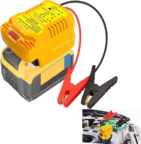 Car Emergency Jumper Starters Adapter for Dewalt 18V 20V Battery | Up to 3.5 Gas or 6.5L Diesel Engines, 11 AWG Jump Kit Cables 12V Auto Battery Booster (No Battery)