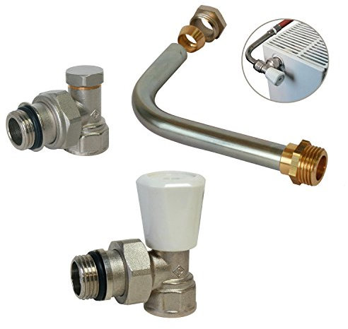 Somatherm - Kit de raccordement radiateur en PER - Kit raccordement radiateur avec robinet manuel - à visser Mâle 1/2 (15/21) -