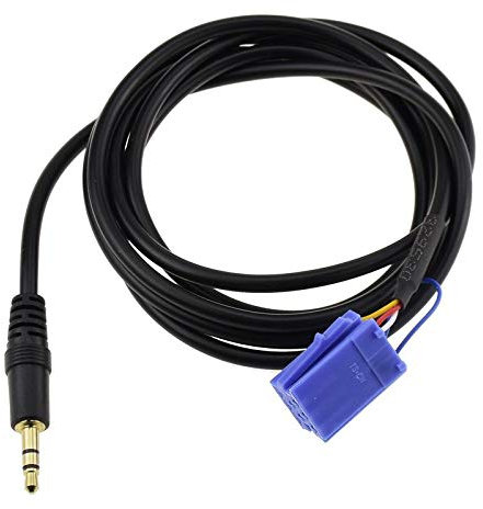 KASER Cavo AUX compatibile per Fiat 500 Evo Alfa Lancia Autoradio Delphi Grunding (No Source Available) adatto per Continental Mini ISO Jack Maschio 3.5mm