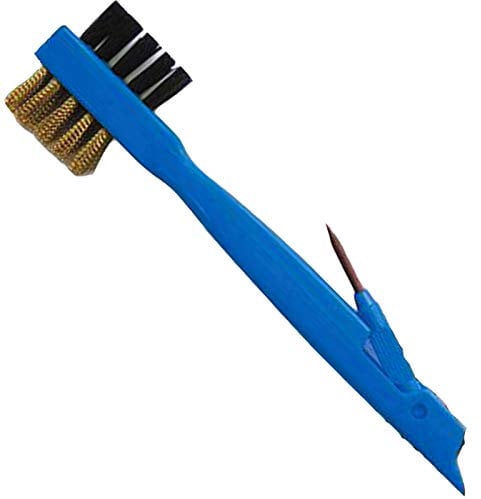 SPARES2GO 3-in-1 Oven Rack/Hob Gas Burner Cleaning & Scrubbing Brush Tool