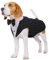 Kuoser Hund Smoking Anzug & Bandana Set, Haustier Fomal Kleidung Hunde Mantel mit Abnehmbarer Fliege, Hundeanzug Welpe Kostüm Shirt für Hochzeit Halloween Geburtstag Party, S-XXL