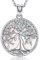 Tree of Life Necklace, 925 Sterling Silver Abalone Shell Family Tree of Life Pendant for Women, Birthday Jewellery Gifts for Mun Girls