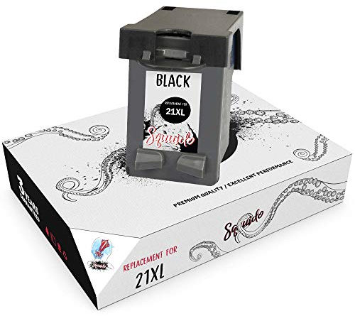 Squuido Remanufactured Tintenpatrone 21XL 21 XL Schwarz kompatibel mit HP Officejet 4315 PSC 1410 Deskjet 3940 F2180 F2280 F380 F4180 D1460 D1530 D2360 D2460 | Hohe Kapazität