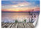 Feeby Vlies Fototapete Uv Gel Druck Pier See 450x315 cm Violett Schlafzimmer Wohnzimmer Büro Hotel Flur Vögel Über Kopf Sonnenuntergang