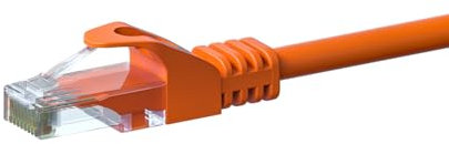 Danicom Câble CAT6 UTP CCA orange - 1.50m, POE, Ethernet, LAN, câble de raccordement, câble de données, RJ45 - pour armoire de serveur, commutateurs, routeurs, modems !