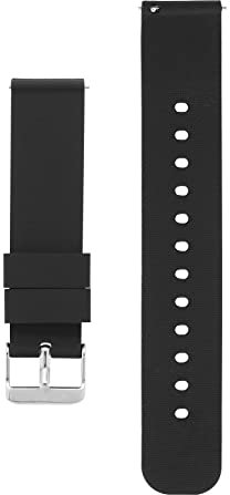 cobee Bracelets de montre en silicone, Sangles de rechange en caoutchouc souple imperméables à dégagement rapide avec boucle en acier inoxydable plaqué argent(22mm-vert armée) (22mm-Noir)