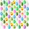 Chalyna 60 Stück Osterei Hängende Ornamente Bunte Ostern Kunststoff Ornamente Hängende Ostern Deko mit Streifen Punkte Blumen Frühling Mini Baum Ornamente Dekorative Baumschmuck für Feiertage
