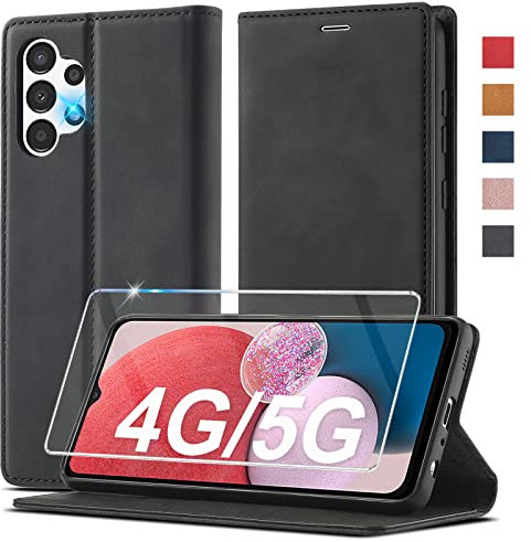 Handyhülle für Samsung Galaxy A13 5G/ A04S Hülle Leder [mit Schutzfolie]für Samsung A13 5G Hülle Klappbar Flip Wallet Leder Stoßfeste Schutzhülle Case Cover für Samsung A13 Hülle[Kompatibel A13 4G/5G]