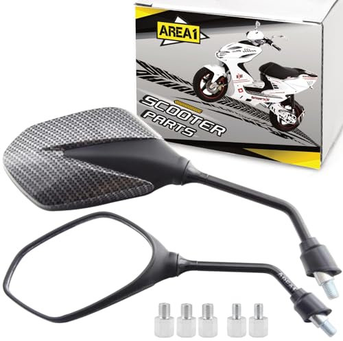 Motorroller Spiegel Motorrad Rückspiegel Set 2xM8 und M10 Rechtsgewinde (V51)