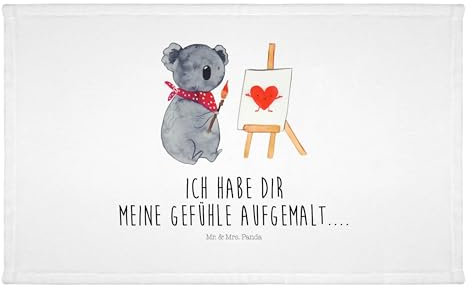 Mr. & Mrs. Panda Gäste Handtuch Koala Künstler - Geschenk, Liebe, Gästetuch, Kinder Handtuch, Reisehandtuch, Koalabär, Sport Handtuch, zeichnen,