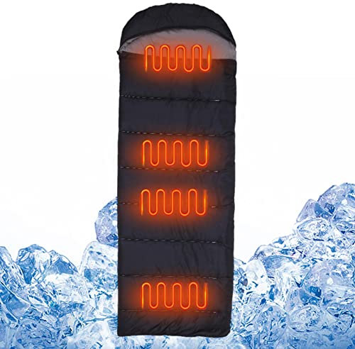 Veeteah Warm Sleeping Bag,Portable Camping Sleeping Bag For Adults | Compatible With Power Bank Or Other USB Power Supplies Ultralight Waterproof Wearable For Winter