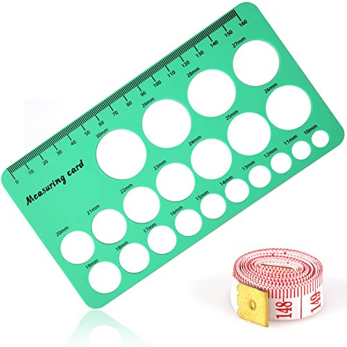 2pcs Nipple Rulers Set, Nipple Ruler for Flange Sizing Nipples Measuring Card Tool Silicone Nipple Ruler Circle Templates Rulers Set with Soft Ruler for Woman Nipples (Green)